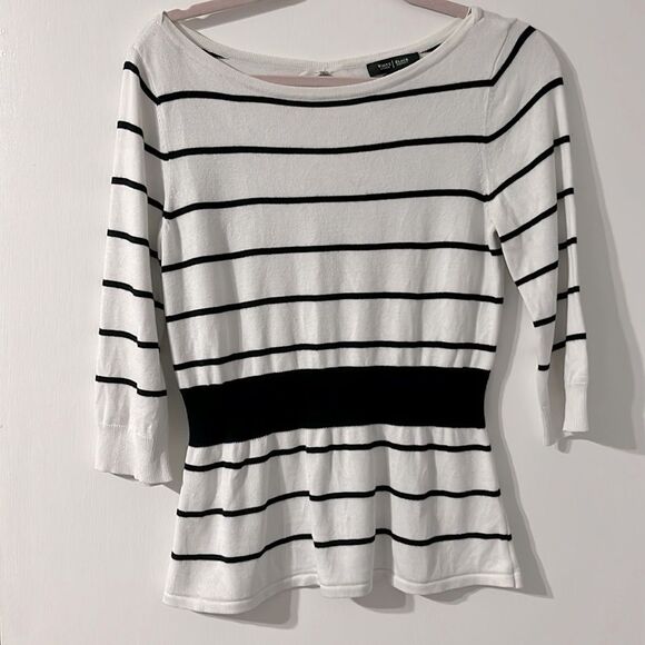 White House Black Market striped knit blouse - Picture 1 of 4